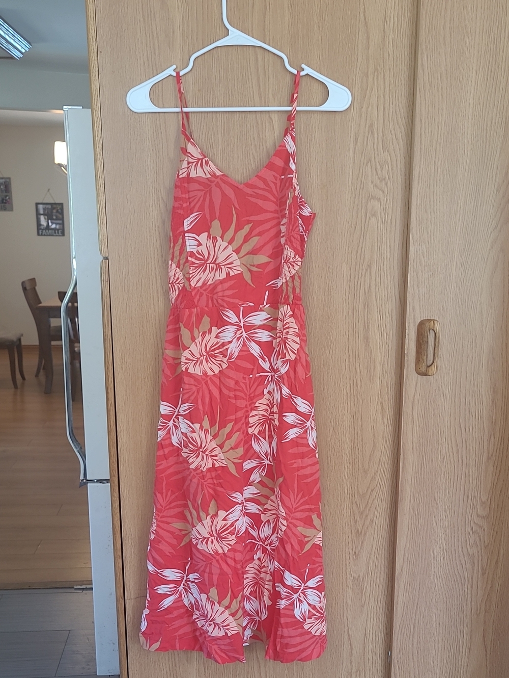 Roxy Coral Red Tropical Floral Maxi Dress